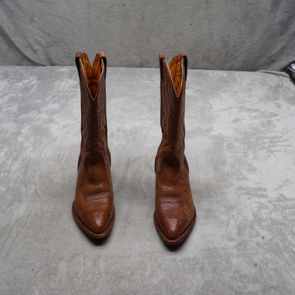 Frye Women 6B Bruce Western Boots Brown Leather Pointed Toe Riding Cowgirl 77692